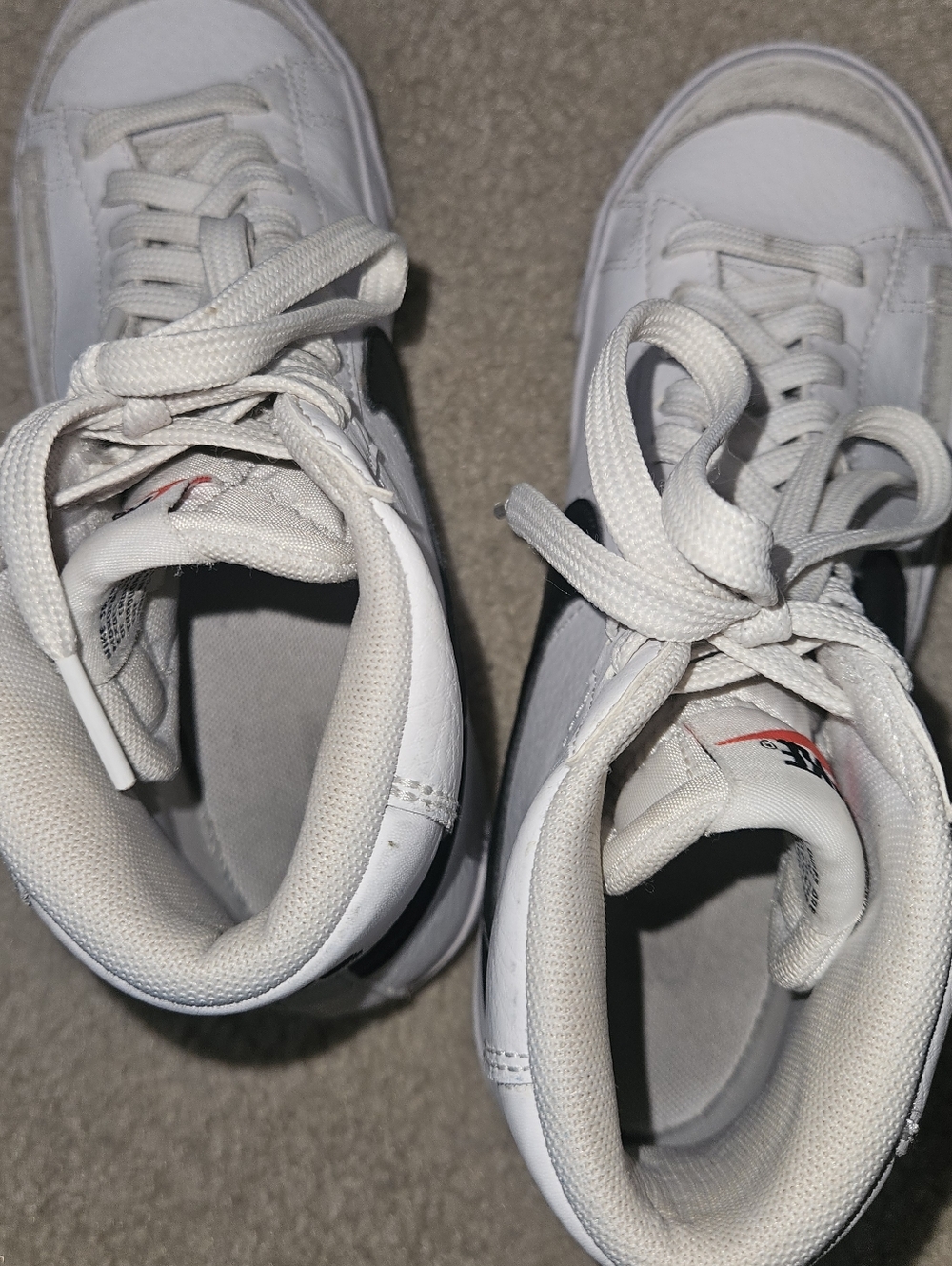 Nike Blazer Mid '77 Vintage Sneakers  High Tops White Black 5.5 Y or Womens 7 - Picture 7 of 10